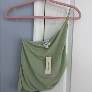 Sage Green Draped Tank Top by Francesca's